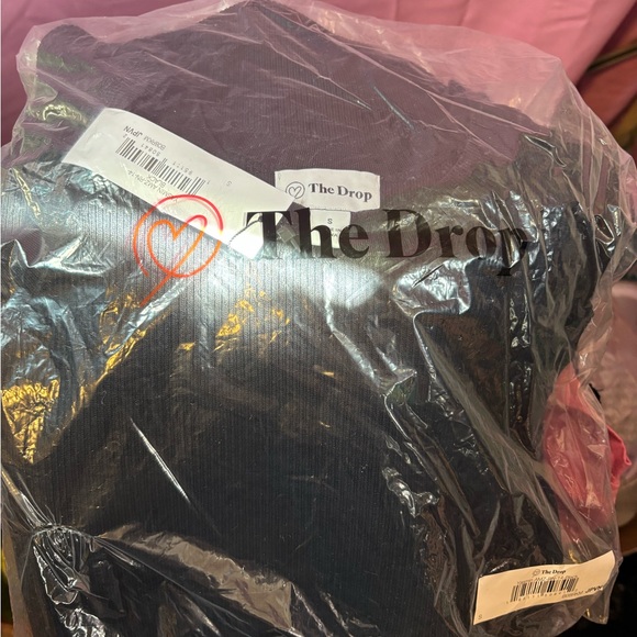 Women's Black Slim Midi Dress with Side Slit - Picture 3 of 3